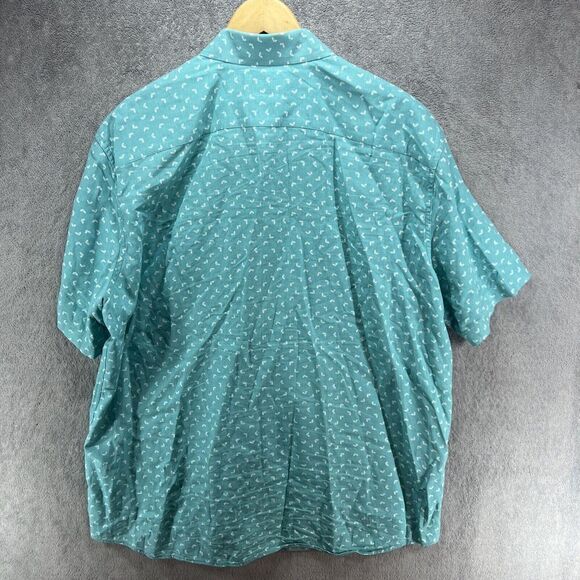 Southern Tide Mens Shirt‎ Sz XL Fish Toss Short Sleeve Linen Blend Tidal Wave - Picture 5 of 6